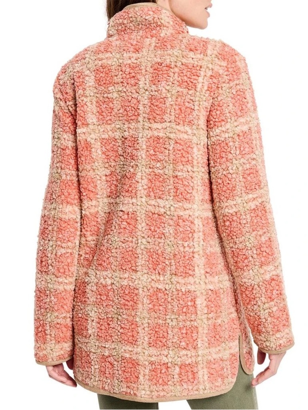 NIC+ZOE Sunset Sherpa Pink Plaid Jacket Sz M - Picture 2 of 11